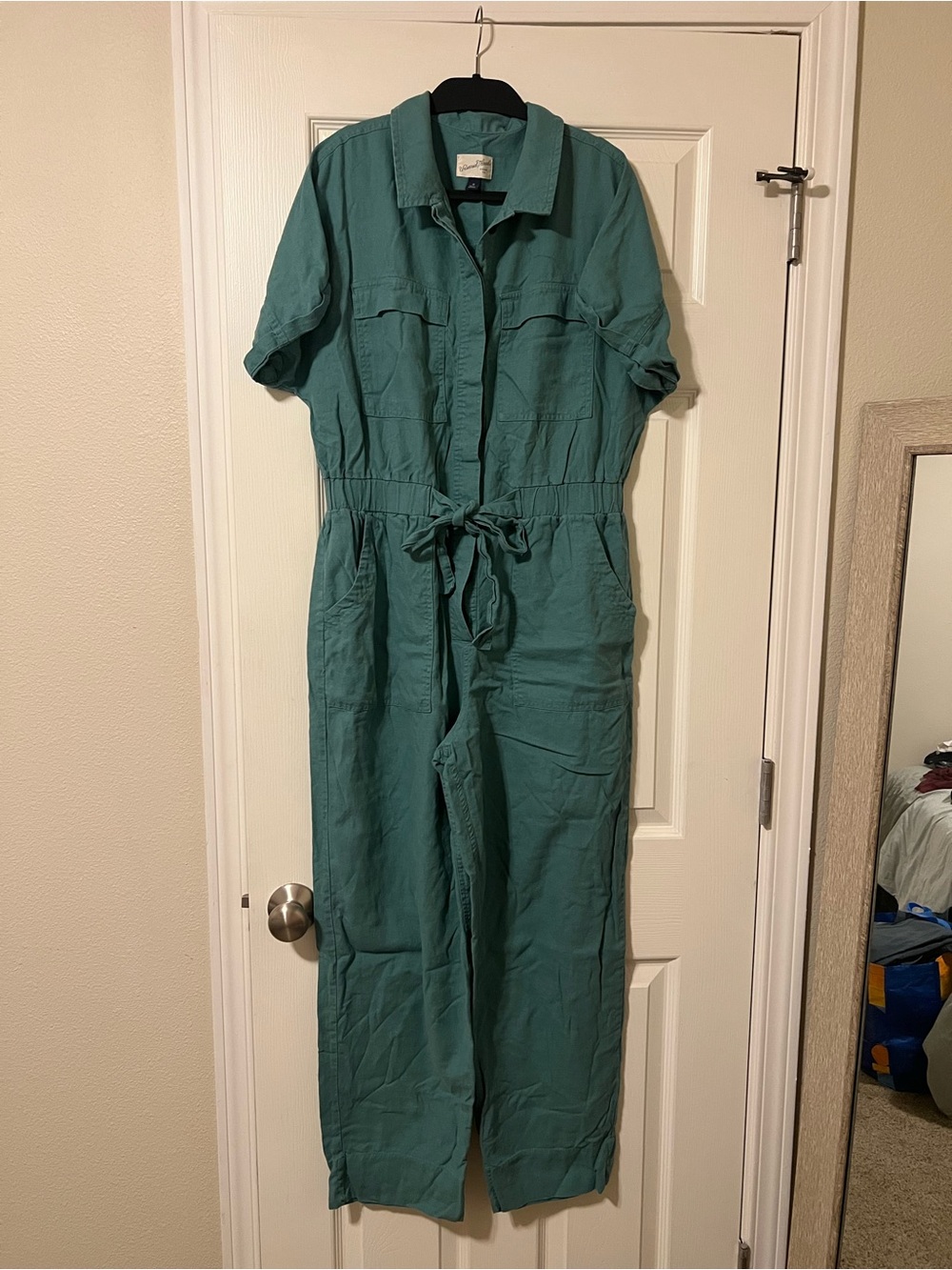 Universal Thread Teal Short-Sleeve Utility One-Piece Jumpsuit